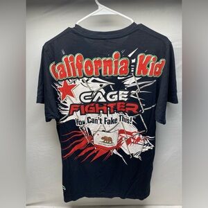 Vintage Cage Fighter California Kid MMA T Shirt Black M Urijah Faber Fightwear